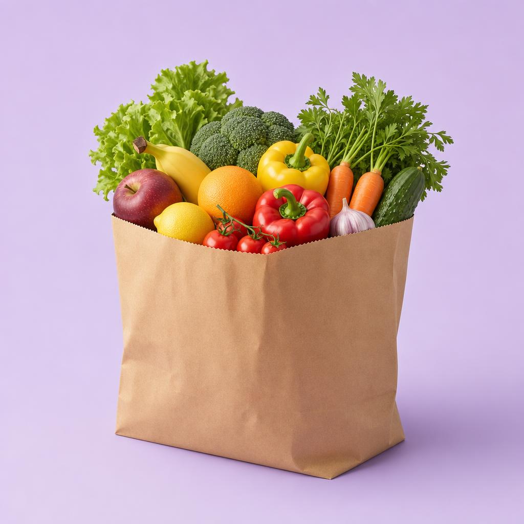 Grocery bag with fresh produce