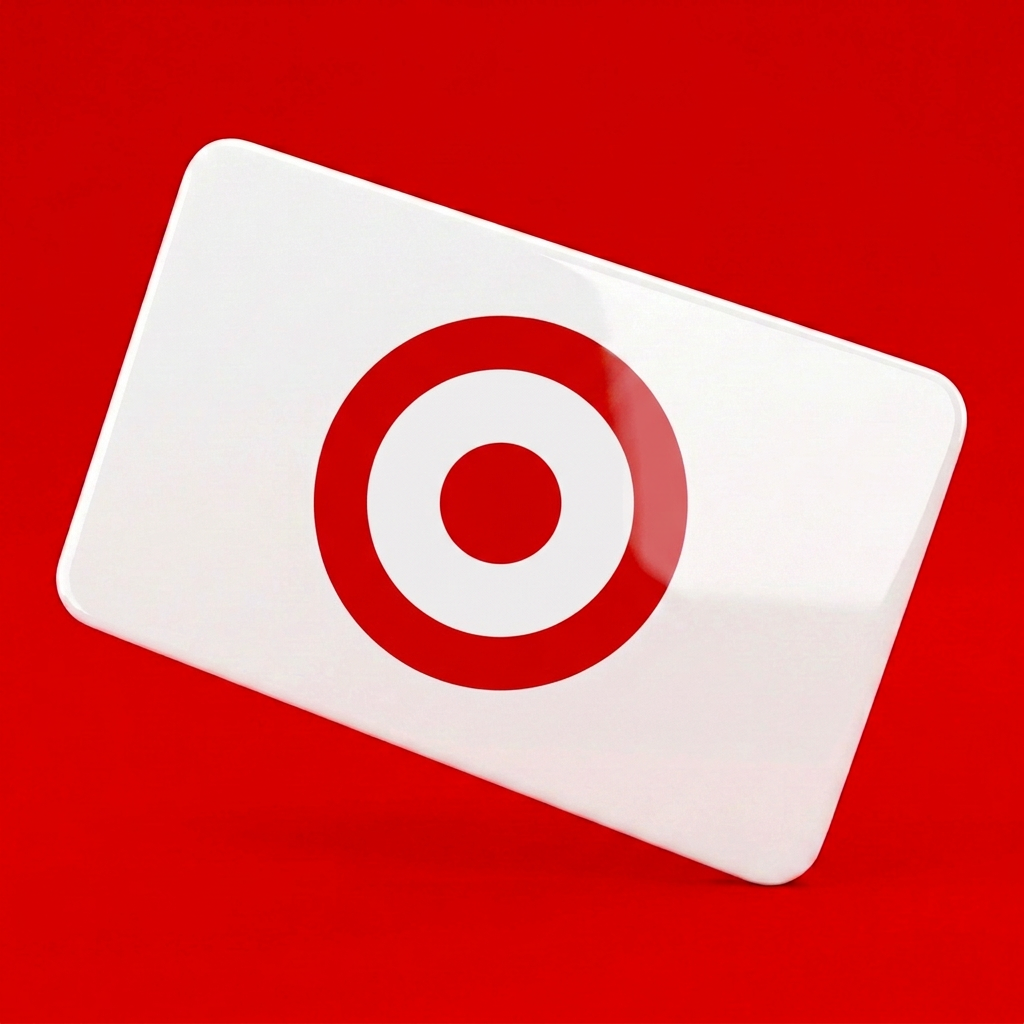Red and white gift card illustration
