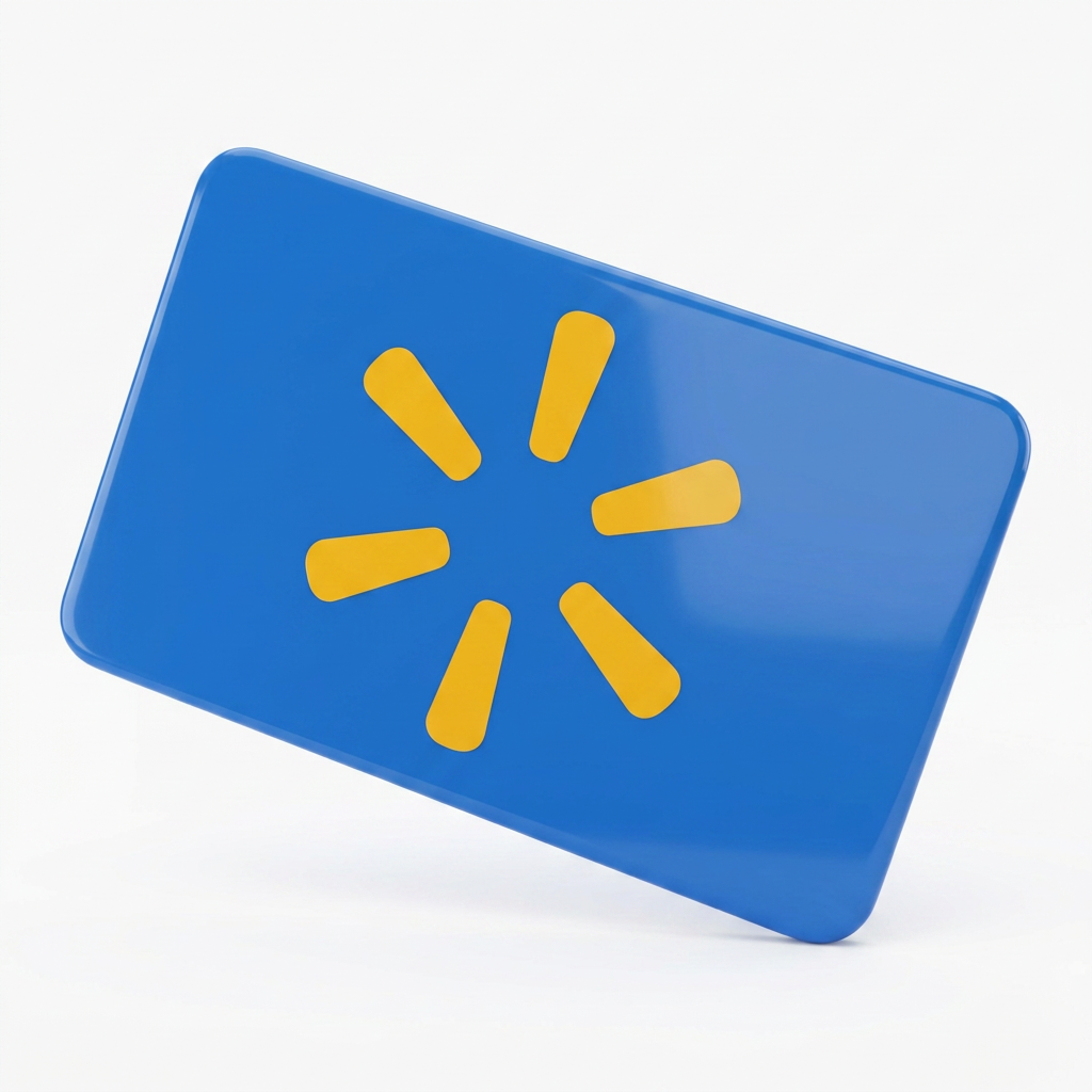 Blue and yellow gift card illustration